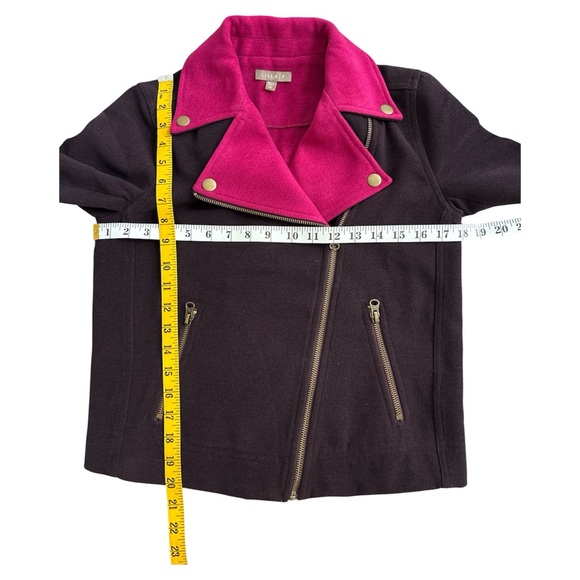 Anthropologie Lilla P purple taupe and Pink Bomber Jacket with Asymmetrical XS - Picture 10 of 11